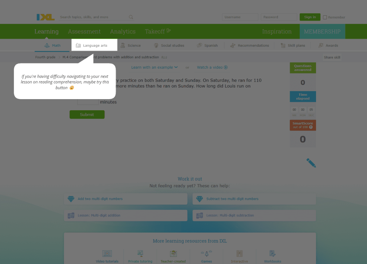 Dynamic UX support for students